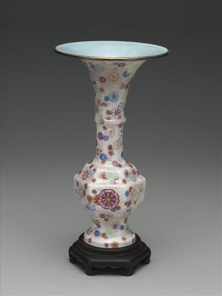 銅胎畫琺瑯觚式瓶