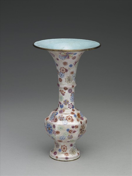 銅胎畫琺瑯觚式瓶