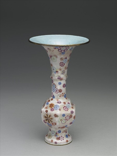 銅胎畫琺瑯觚式瓶