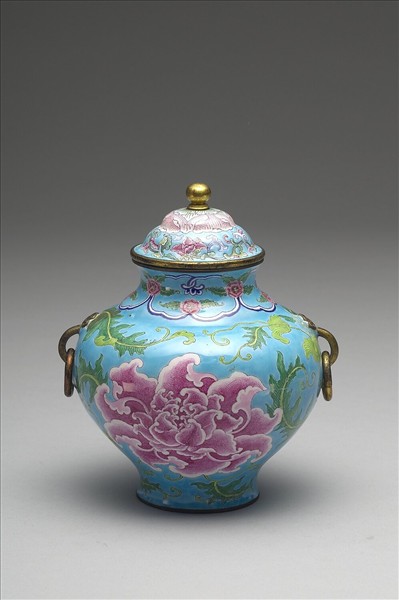 銅胎畫琺瑯蓋罐