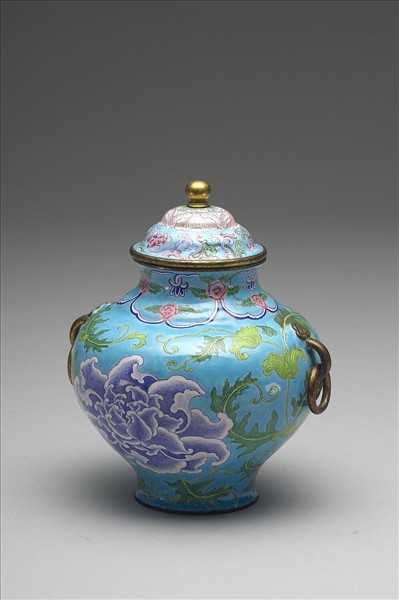 銅胎畫琺瑯蓋罐