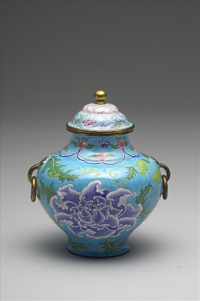 銅胎畫琺瑯蓋罐