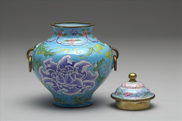 銅胎畫琺瑯蓋罐