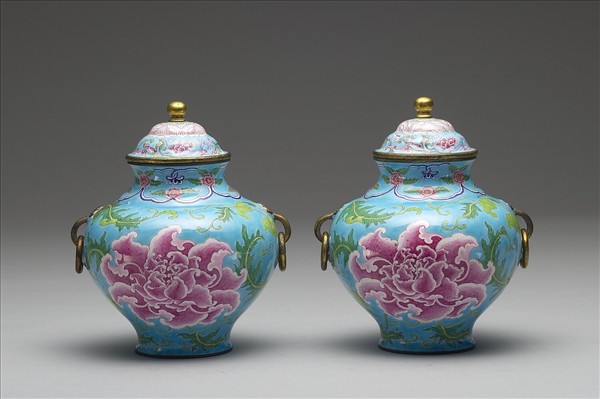 銅胎畫琺瑯蓋罐