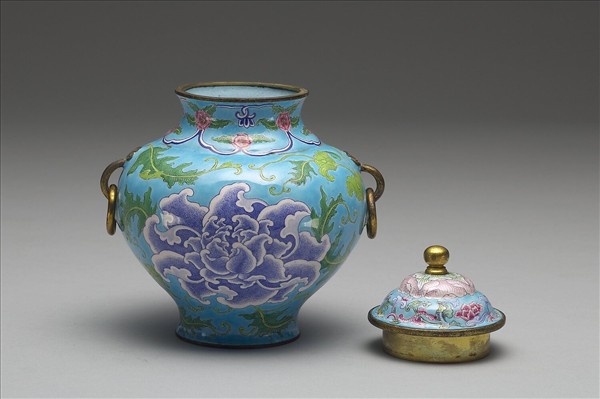 銅胎畫琺瑯蓋罐