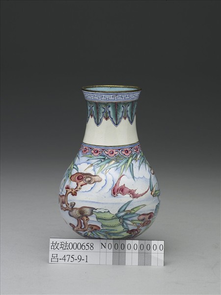 銅胎畫琺瑯福壽瓶