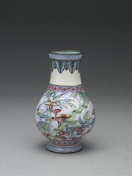 銅胎畫琺瑯福壽瓶