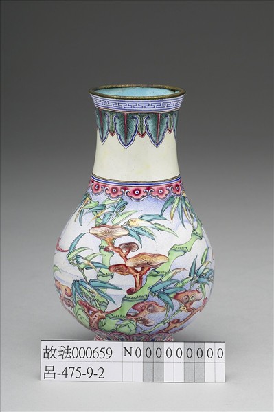 銅胎畫琺瑯福壽長春瓶