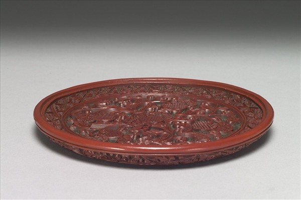 剔紅荔枝圓盤