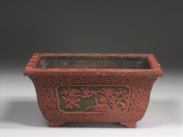 剔彩長方形花盆