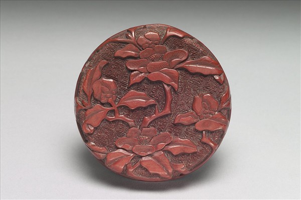 剔紅祿位高昇人物圓盒