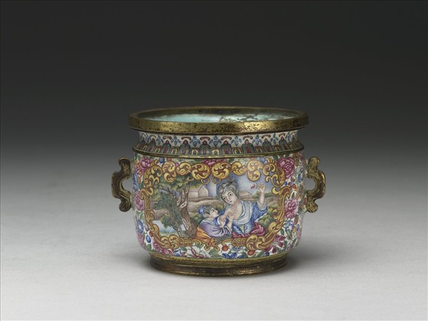 銅胎畫琺瑯西洋母子圖爐