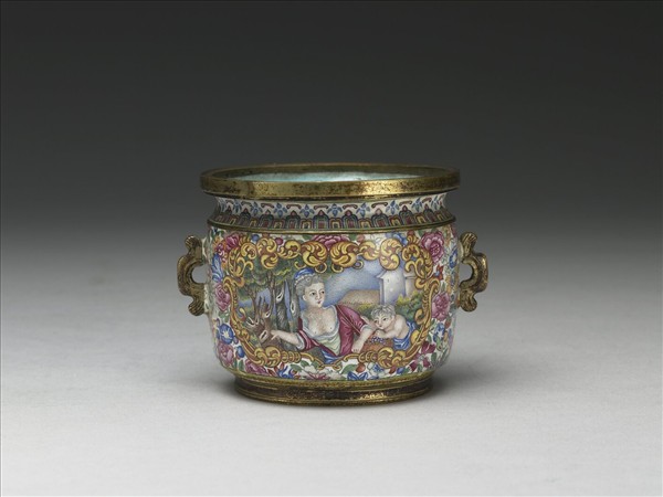 銅胎畫琺瑯西洋母子圖爐