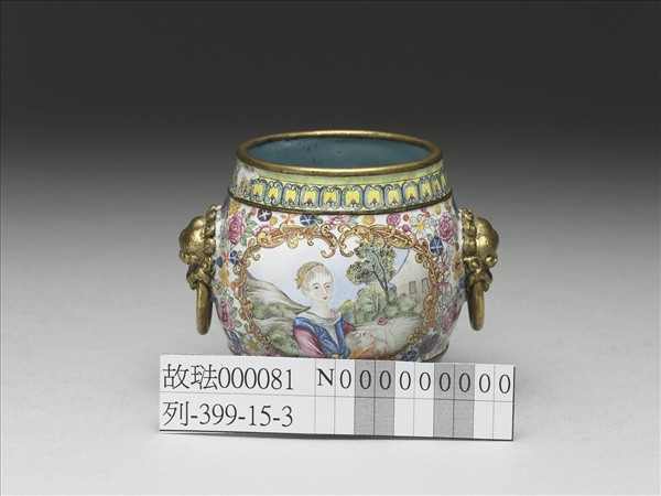 銅胎畫琺瑯西洋母子圖爐
