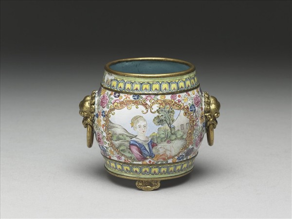 銅胎畫琺瑯西洋母子圖爐