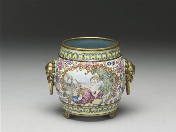 銅胎畫琺瑯西洋母子圖爐