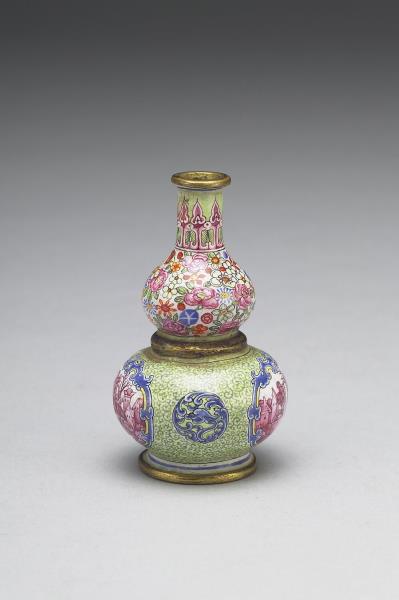 銅胎畫琺瑯山水瓶