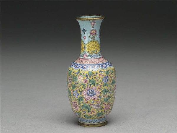 銅胎畫琺瑯瓶