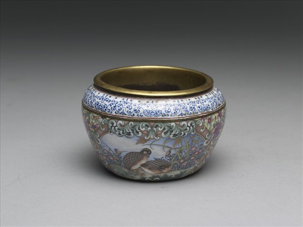 銅胎畫琺瑯花鳥圖爐