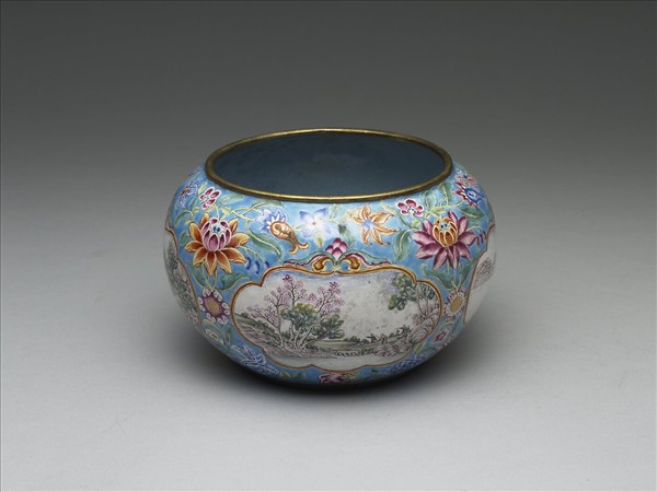 銅胎畫琺瑯缸