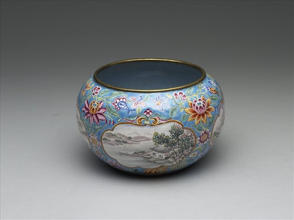 銅胎畫琺瑯缸