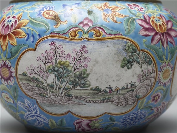 銅胎畫琺瑯缸