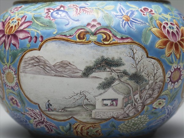 銅胎畫琺瑯缸