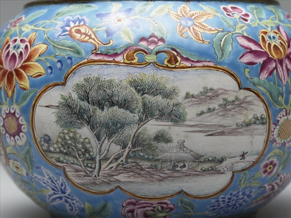銅胎畫琺瑯缸
