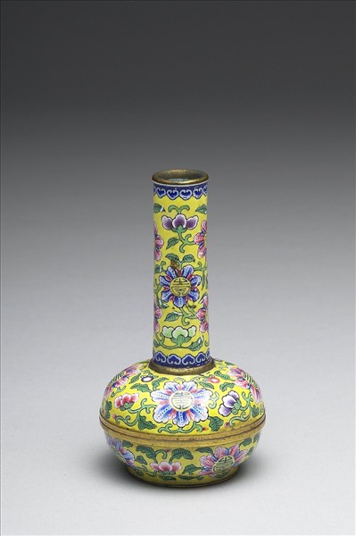 銅胎畫琺瑯瓶式盒