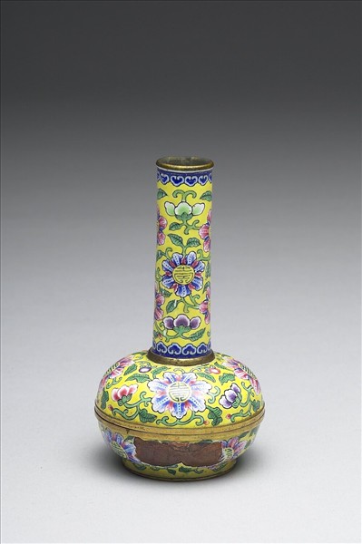 銅胎畫琺瑯瓶式盒