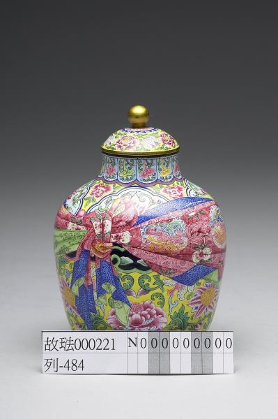 銅胎畫琺瑯包袱紋蓋罐
