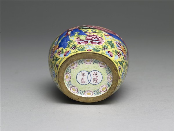 銅胎畫琺瑯包袱紋蓋罐