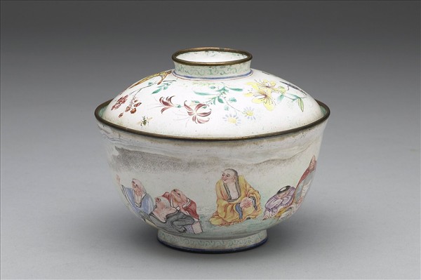 銅胎畫琺瑯羅漢蓋碗