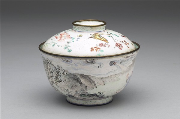 銅胎畫琺瑯羅漢蓋碗