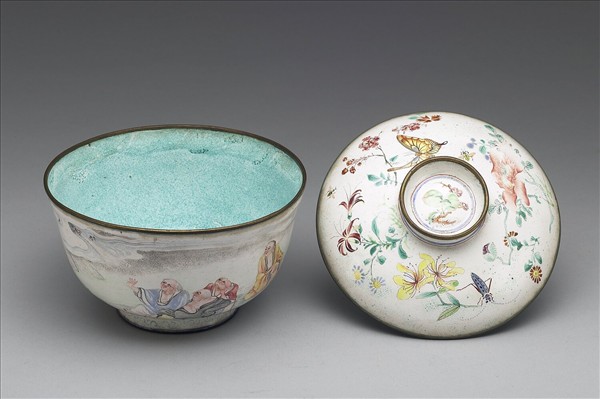 銅胎畫琺瑯羅漢蓋碗