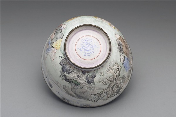 銅胎畫琺瑯羅漢蓋碗