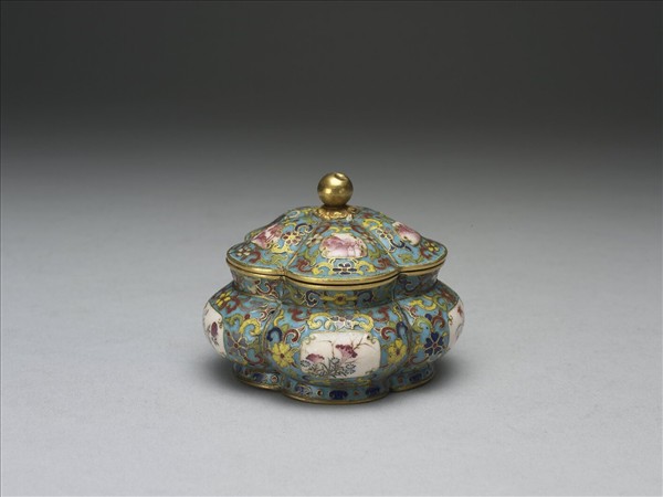 金胎掐絲兼畫琺瑯花卉紋蓋罐