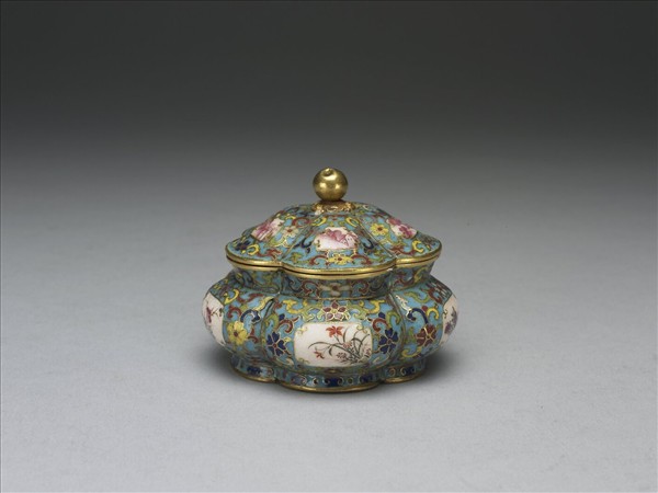 金胎掐絲兼畫琺瑯花卉紋蓋罐