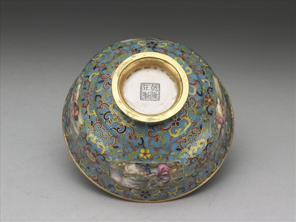 金胎掐絲兼畫琺瑯西洋人物圖蓋罐