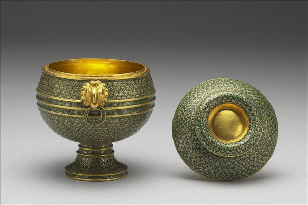 金胎掐絲琺瑯鳳耳豆