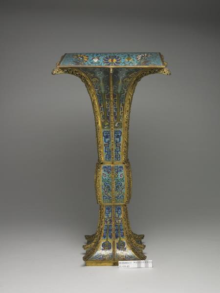 掐絲琺瑯獸面紋方觚