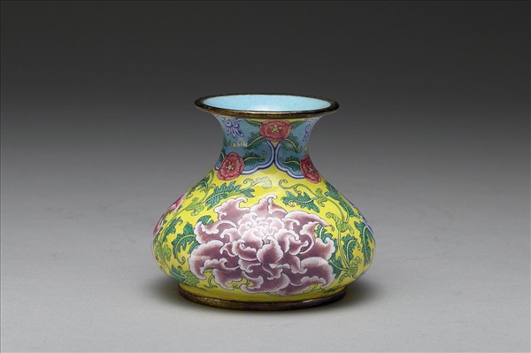 銅胎畫琺瑯石榴式瓶