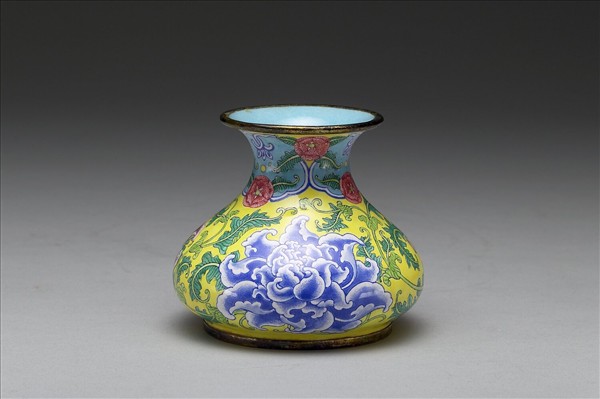 銅胎畫琺瑯石榴式瓶