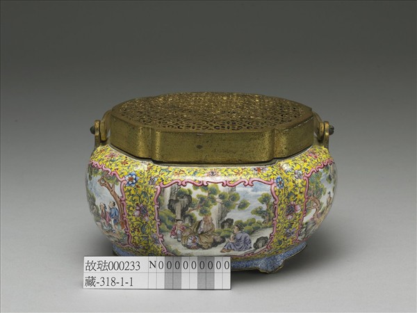 銅胎畫琺瑯瓜楞式手爐
