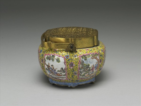 銅胎畫琺瑯瓜楞式手爐
