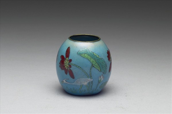 銅胎畫琺瑯荷花水盛