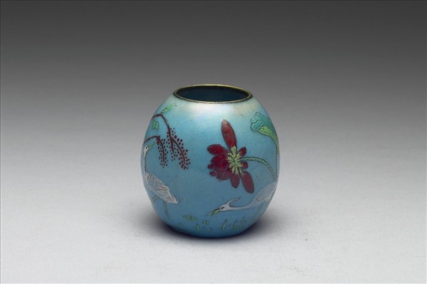 銅胎畫琺瑯荷花水盛