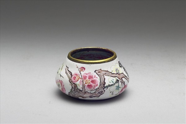 銅胎畫琺瑯梅花水盛