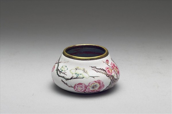 銅胎畫琺瑯梅花水盛