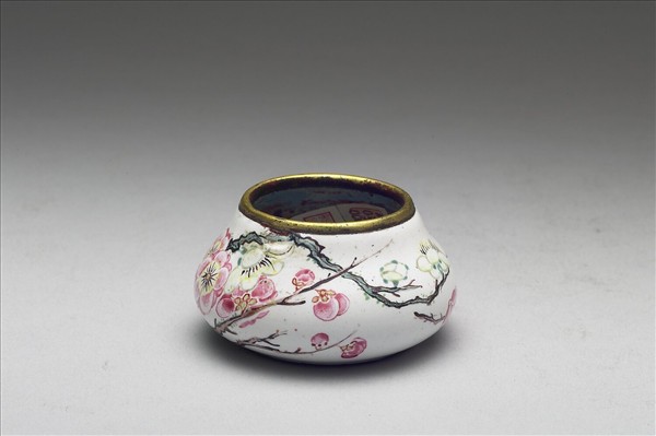 銅胎畫琺瑯梅花水盛